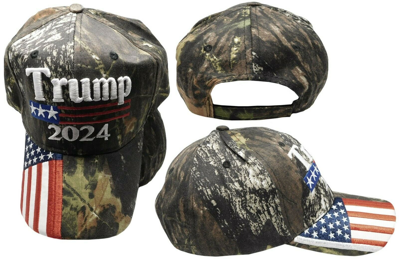 Trump 2024 Woodland Camouflage Camo MAGA KAG Embroidered Hat Cap ...