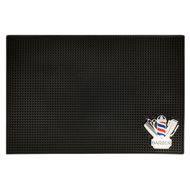 1 alfombrilla de almacenamiento para mesa de barbería, tijeras, peines, cortapelos, herramientas de peluquería, alfombrilla antideslizante para barbería (negra)