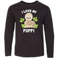 thumbnail image 3 of Inktastic Cute Sloth I Love My Poppi with Green Leaves Long Sleeve Youth T-Shirt, 3 of 5