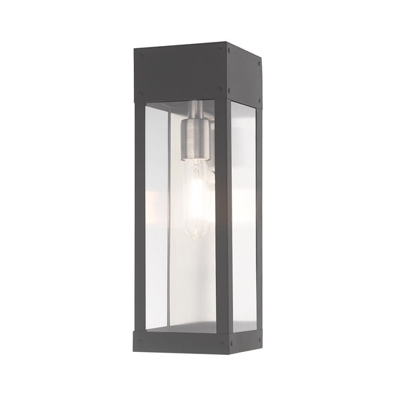 Livex Lighting Barret 1-light Outdoor Wall Lantern - 5"W x 15"H x 5"EXT Scandinavian Gray