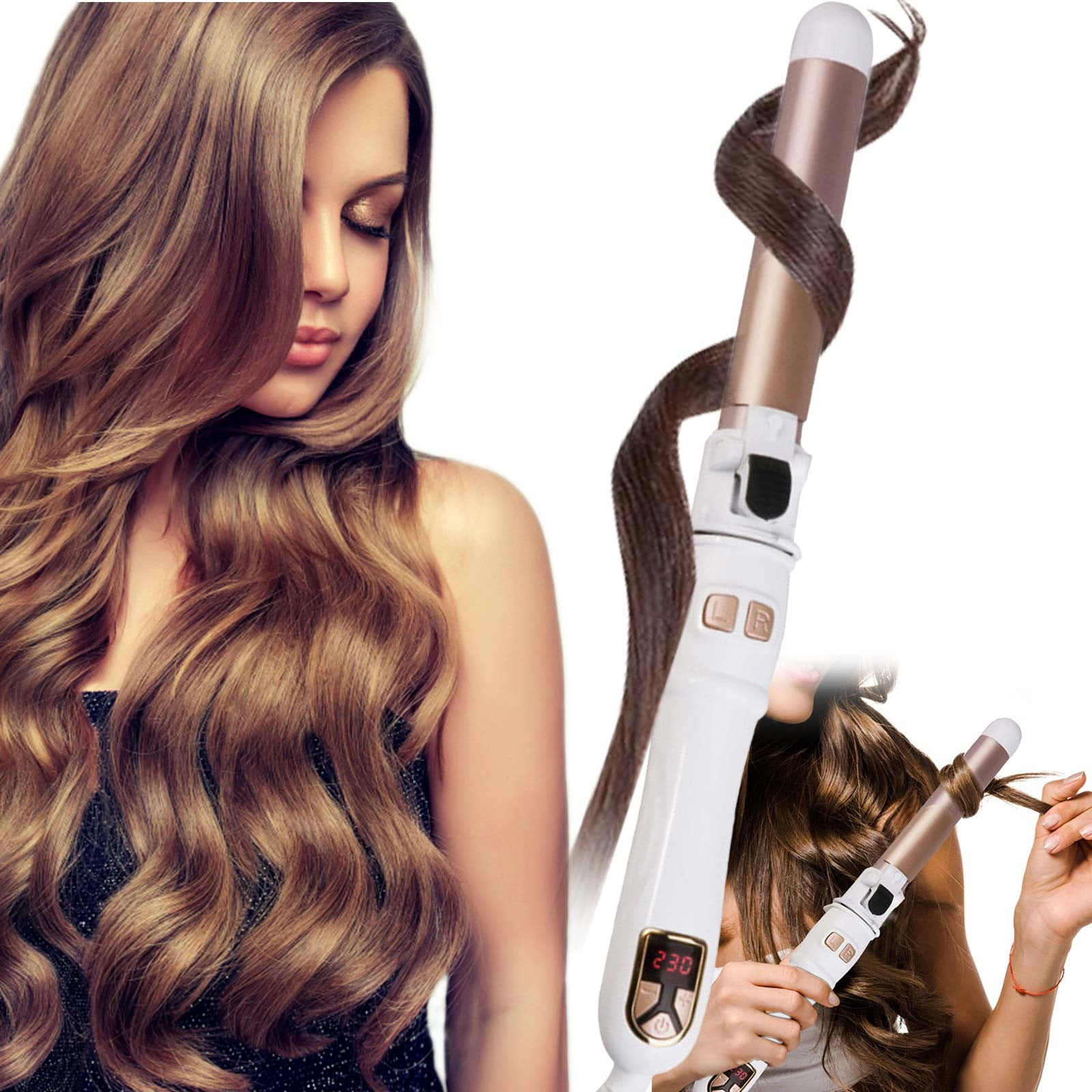 Rotating Electric Curling Iron Automatic Curling Iron Not To Hurt The Hair  Big Wave Curling Hairdresser Fast Heating Hair Styling 