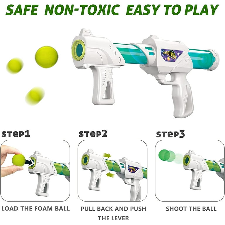 [2023 New] Toy Gun for Age 5 6 7 8 9 10 Years Old Boys Girls, Best Kid  Shooting Game Toys with Moving Shooting Target 2 Popper Air Guns 48 Foam  Balls
