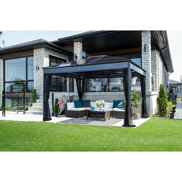 Sojag Diani 12 x 10 x 9 ft Black Gazebo
