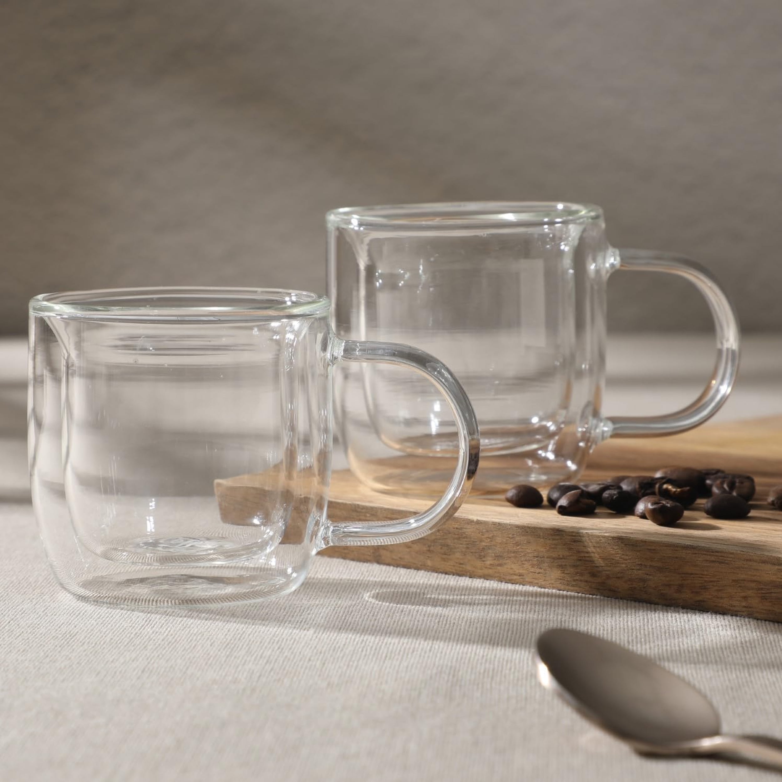 Mr. Coffee Salon Espresso 2 piece 3 Ounce Double Wall Insulated Glass Mug Set
