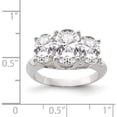 thumbnail image 4 of Sterling Silver Rhodium-Plated 3 Stone Cz Ring (Size 8) Made In China qr2058-8, 4 of 6