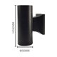 thumbnail image 4 of Aplique de exterior Lámpara de pared exterior de doble cabezal Lámpara de pared LED impermeable para jardín con luz cálida （luz blanca cálida, 10w, 108*300mm, 4 of 5