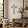 thumbnail image 2 of DecMode Brown Mango Wood Carved Cross Biblical Wall Decor, 2 of 9