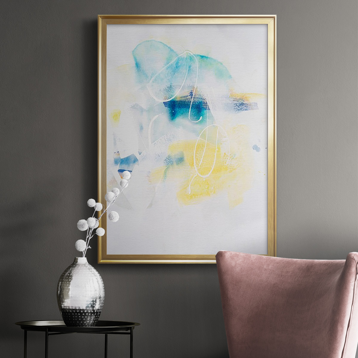 Spacial II Premium Framed Print, in Gold, Black, or Silver - Ready to Hang