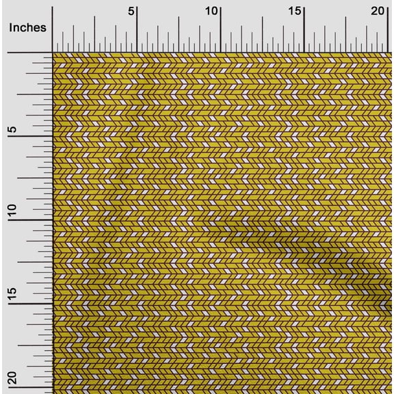 oneOone Cotton Silk Medium Yellow Fabric Herringbone Geometric Sewing Fabric By The Yard Printed Diy Clothing Sewing Supplies 42 Inch Wide