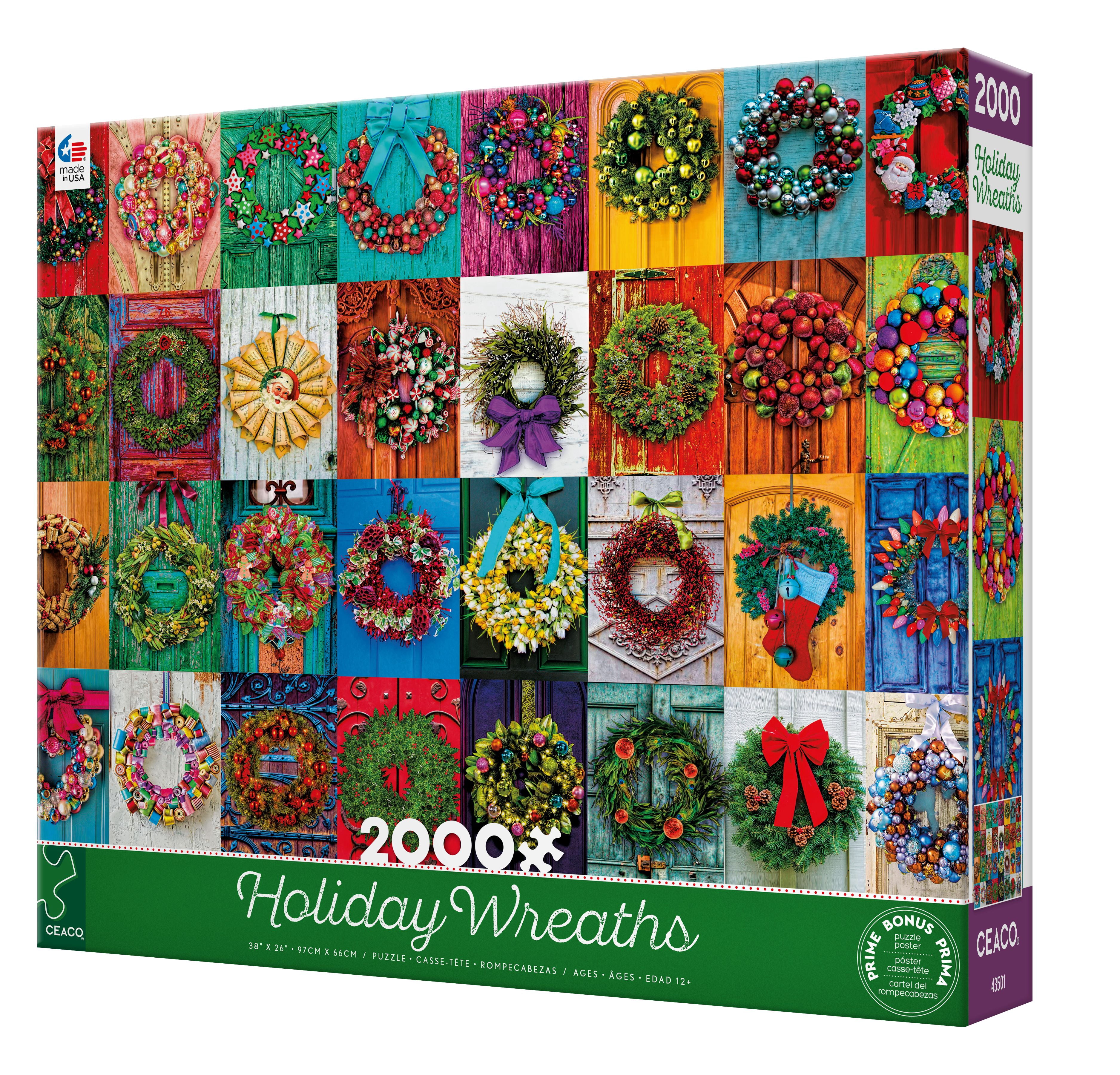 Ceaco 2000-Piece Holiday Wreaths Interlocking Jigsaw Puzzle