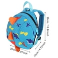 thumbnail image 3 of Mochila con arnés de seguridad para bebé, diseño de dinosaurio de dibujos animados, antipérdida, color azul, 3 of 10