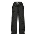 thumbnail image 2 of Baggy Sweatpants for Women New Tie Dyed Cotton Linen Pants for Women Casual Drawstring 2025 Summer Loose Comfy Elastic Waist Lounge Trousers Black S, 2 of 5