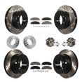 thumbnail image 1 of Transit Auto Front Rear Wheel Hub Bearings Assembly Coated Disc Brake Rotors and Ceramic Pads Shoes Kit (10Pc) for Car 2012 Ram 2500 4WD - Left Right Side (Driver Passenger) KBB-120466, 1 of 2