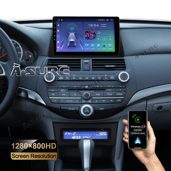 10.1" Android 14 Car Radio Stereo for Honda Accord VIII 2008-2012, Wireless CarPlay Android Auto GPS Navi WiFi Bluetooth SWC DSP FM RDS USB 2 32GB