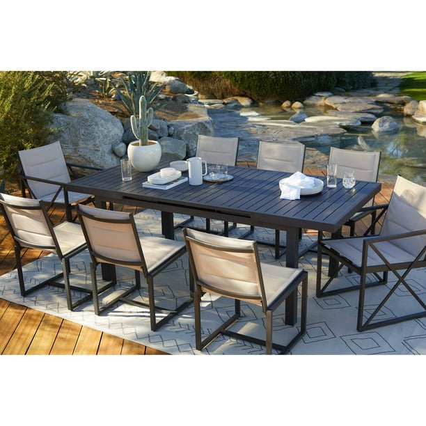 C Coast Carano Aluminum Extension, Aluminum Outdoor Dining Table