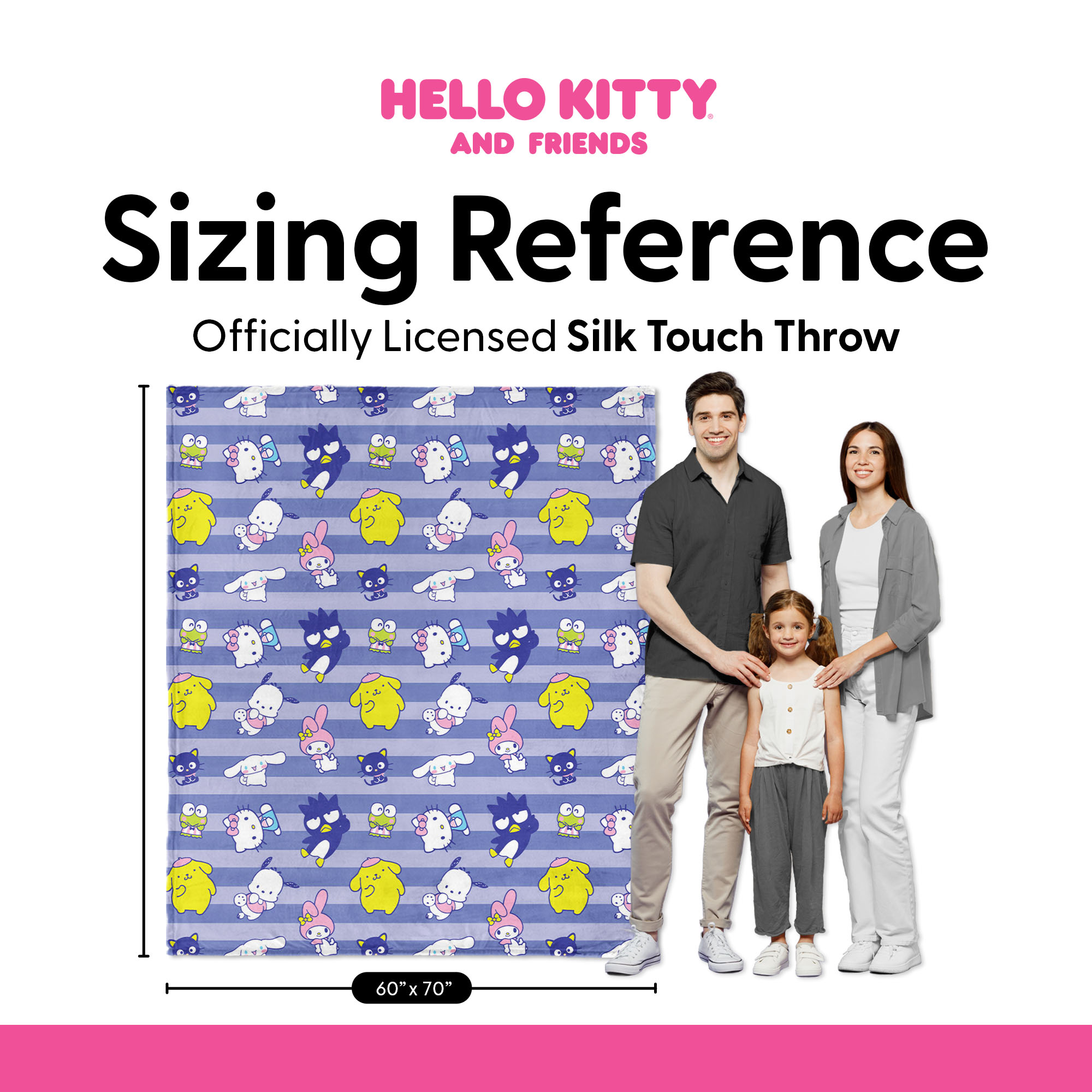 Hello Kitty The Cool Kids Cloud Throw for Kids, 60x70 inches