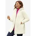 thumbnail image 2 of Woman Within Plus Size Fleece Hooded Jacket Long Oversized Zip-Up Fuzzy Hoodie, 2 of 2