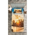 thumbnail image 3 of Ambesonne New York Quilted Bedspread Set 2 Pcs, Cityscape of Brooklyn, Twin Size, Multicolor, 3 of 3