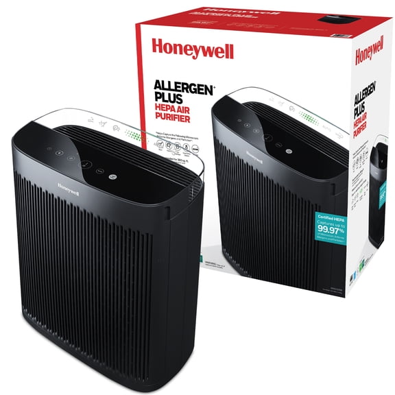 Honeywell 1700 Sq ft HEPA Air Purifier for Home, Black, Smoke, Pollen, Dust Reducer