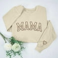 thumbnail image 2 of VBTAPA Mama Sweatshirts Women MAMA Graphic Crewneck Sweatshirt Mom Gift Shirt Trendy Casual Long Sleeve Drop Shoulder Pullover Tops Beige XS, 2 of 7