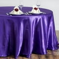 thumbnail image 2 of Efavormart 108 Inch Satin Round Tablecloth, Washable Linen Table Cover, Decorative Silky Fabric for Wedding, Party, Banquet Events - Purple, 2 of 10