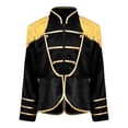 thumbnail image 3 of Hansber Kids Boys Girls Drum Majorette Jacket Long Sleeve Fringe Tassel Coat Honor Guard Uniform Stage Show Outfit Black 6, 3 of 5