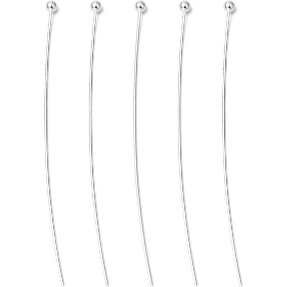 200 Pcs Brass Ball Head Pins Silver Color Plated Metal End Headpins Jewelry Making Pin Long End Head Pin