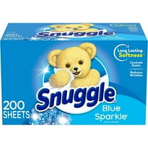 Pack of 2 Snuggle Fabric Softener Dryer Sheets, Blue Sparkle, 200 Count