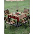 thumbnail image 3 of Outdoor Tablecloth with Umbrella Hole and Zipper, Red Plaid Christmas Square Table Cloth 60x60 Inch Waterproof Tablecloth, Xmas Tree Vintage Winter Wooden Picnic Table Cover for Patio Camping, 3 of 7