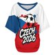 thumbnail image 4 of Women's Football Graphic T-Shirt, Soccer Fans V-Neck Short Sleeve T-Shirt with Print, Soft Lightweight Soccer Apparel Shows Player Number for Soccer Tournament 2026 Sky Blue Size: L, 4 of 5