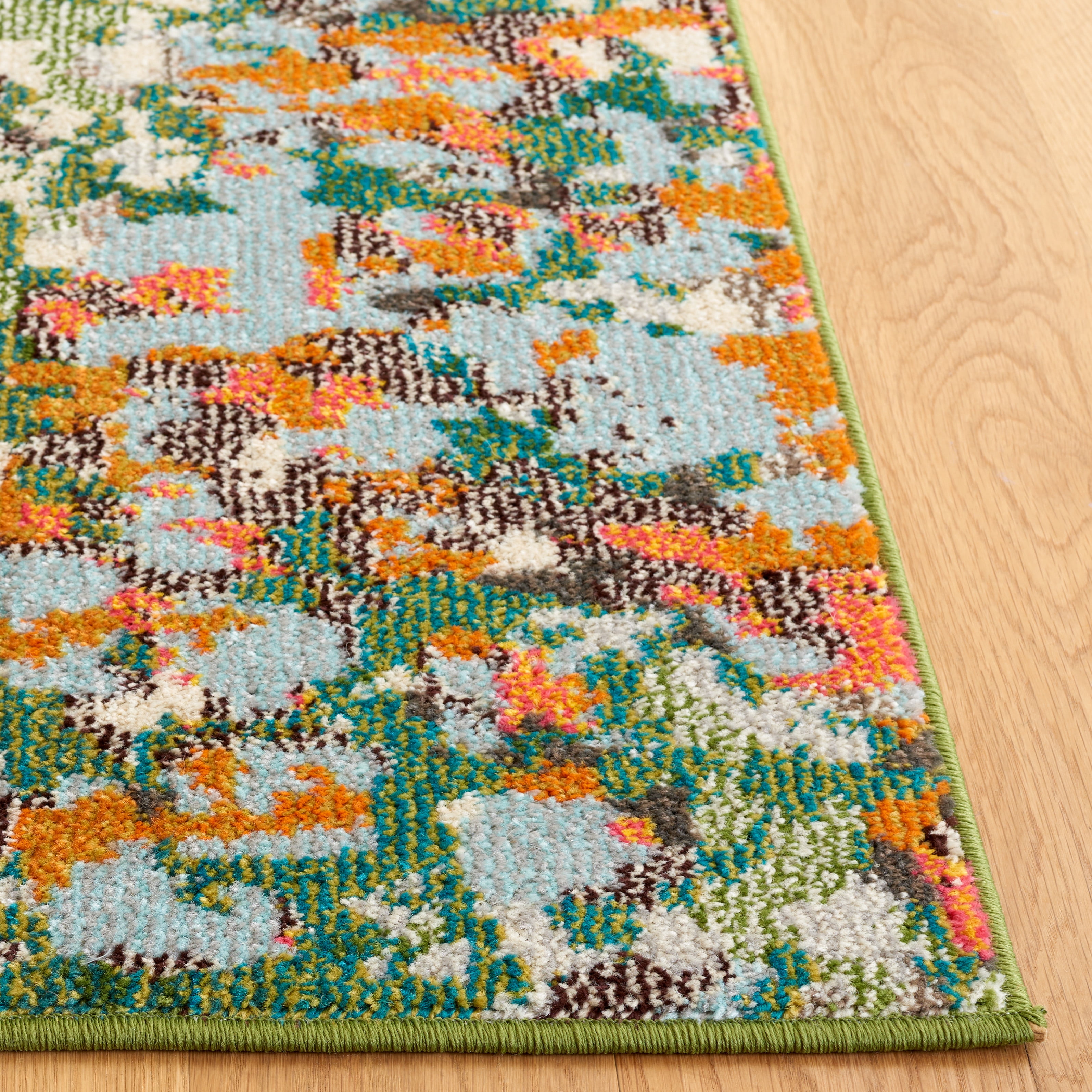 SAFAVIEH Monaco Driskoll Abstract Area Rug, Sage/Rust, 5'1" x 7'6"