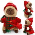 thumbnail image 3 of 25cm Capybara Plush with 10Pcs Clothes & Accessories, Christmas Dress Up Stuffed Animal Gift for Kids, Soft Capybara Doll Birthday Gift for Boys Girls, 3 of 8