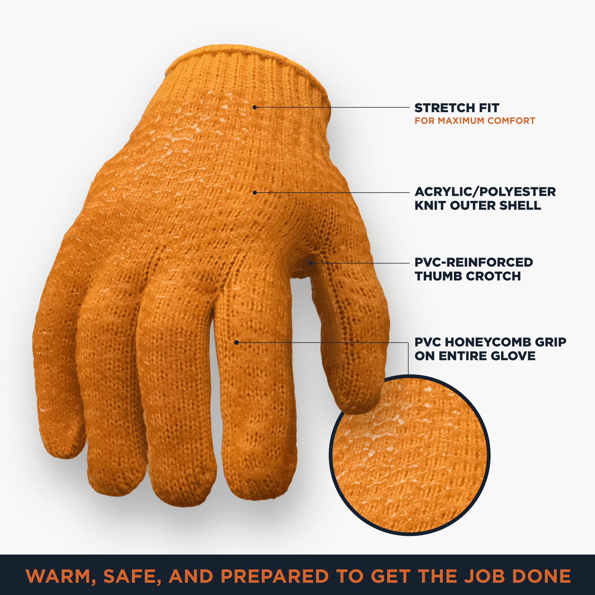 RefrigiWear Acrylic Honeycomb Grip Glove (Sold by the Dozen)
