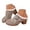 Khaki, variant on Womens Chunky Stacked Heel Slippers Soft Fleece Round Toe Slip on Winter Shoes with Buckle for Cold Weather Indoor Outdoor Daily Casual Wear