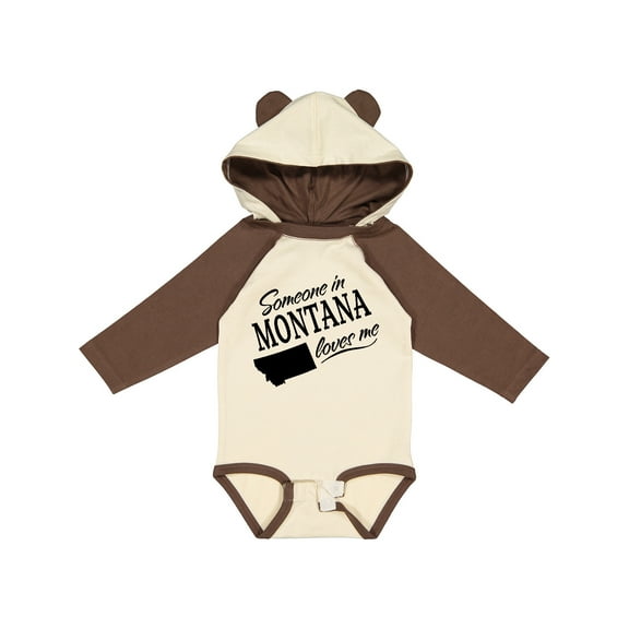 Inktastic Someone in Montana Loves Me Boys or Girls Long Sleeve Baby Bodysuit