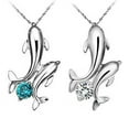 thumbnail image 2 of Huanledash Cute Silver Plated Double Dolphins Pendant Charm Chain Necklace Lady Jewelry, 2 of 7