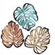 thumbnail image 4 of Decoración de pared de madera con hojas de palma de 3 piezas, decoración de madera, arte de pared creativo y tropical. Azul y marrón, 4 of 9