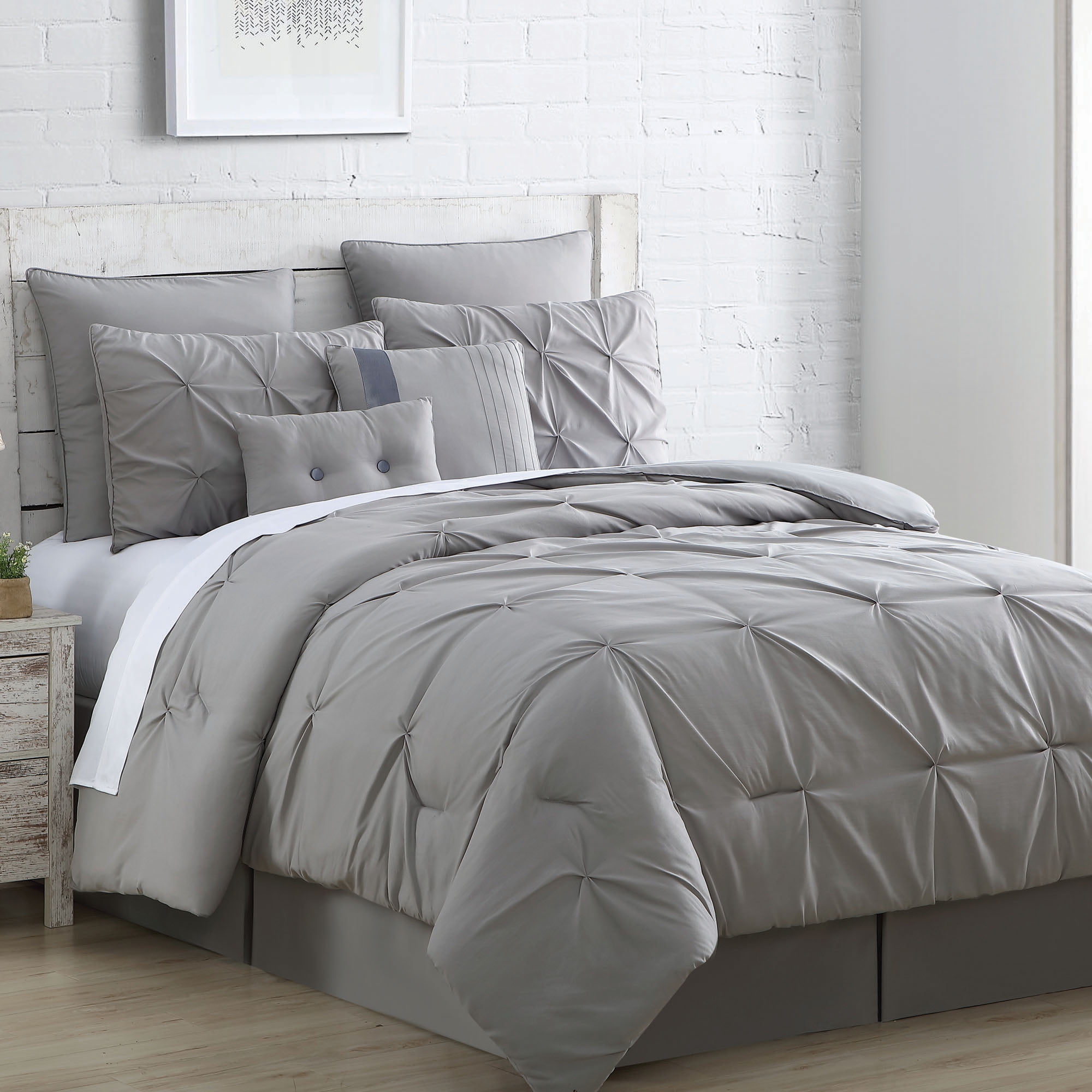 Ella 8piece Embellished Comforter Set Platinum