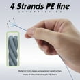 thumbnail image 3 of 4 Strands Abrasion Resistant Braided Fishing Line PE Super Strong Anti-bite Line, Fishing Accessories For Freshwater 3000M Yellow Mainline, 3 of 6