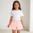 thumbnail image 5 of Nilvkv Girls Shorts, Shorts for Girls, Youth Solid Color Lightweight Stretchy Soft Lounge Shorts Casual Summer Daily Wear Pink 12-18 Months, 5 of 7