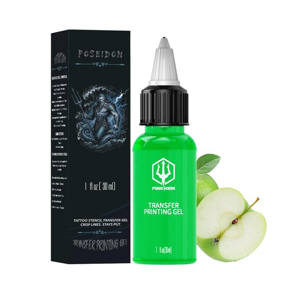Gel de transferencia para plantillas de tatuaje POSEIDON 30 ml con aroma a manzana