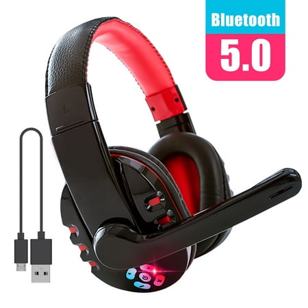 V8 Gaming Headsets, Wireless Bluetooth 5.0 Game Headphones with Mic Earphones Adjustable Headband for PC Tablet