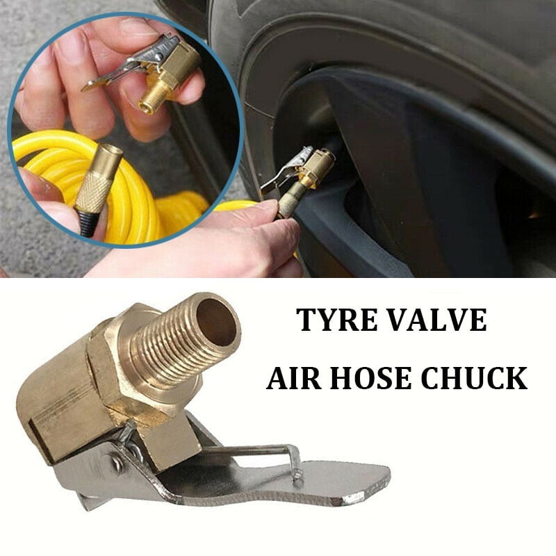 1-4pcs Tire Brass Valve Air Hose Chuck Airline Inflator Connector Clip On Car US