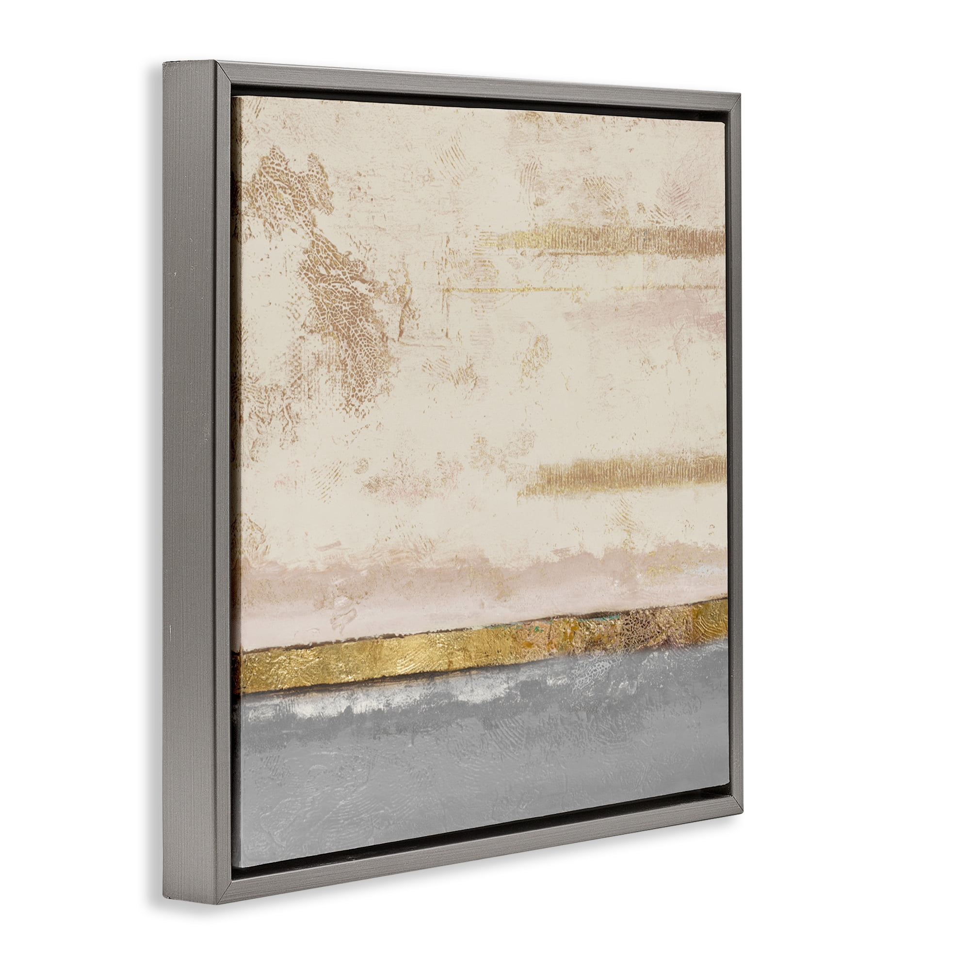 Stupell Industries Soft Sea Abstract Gray Framed Floater Canvas Wall Art, design by Patricia Pinto