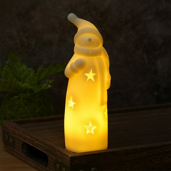 Fiudx Luz de Noche Navideña, Estilo Vela Led, Elegante Diseño de Pvc, Brillo Suave y Cálido, Decoración para Cabecero de Dormitorio, Ambiente Festivo, Bajo Consumo, Atenuación Remota, Tamaño 5 X 5 X