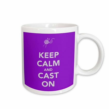 

3dRose Keep calm and cast on Ceramic Mug 15-ounce