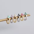thumbnail image 3 of Tiny Flower Huggie Hoop Earrings, Cute Sterling Silver Hoop Earrings, Clover Minimalist Huggie Earrings, Gold Dainty Earrings, Gifts for Mom, 3 of 24