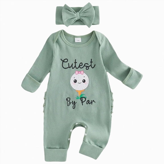 Nwiuh Baby Girl Winter Clothes Newborn Preemie Going Coming Home Outfit Ruffle Mitten Sweater Romper Cute Knit Jumpsuit (Green, 0-3 Months)