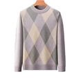 thumbnail image 6 of QSAWXQZ Men's Crewneck Sweater Long Sleeve Argyle Jacquard Pullover Knit Top 2XL, 6 of 8