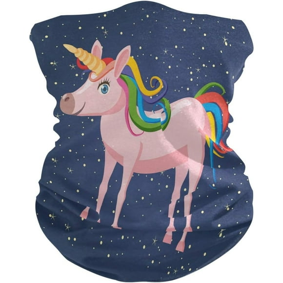 Bandanas for Women Face, Neck Gaiter Mask Headband for Men Women Mask Cartoon Standing Unicorn